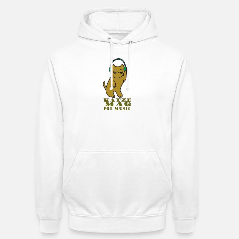 Le chat aime la pop - Sweat-shirt à capuche unisexe - blanc