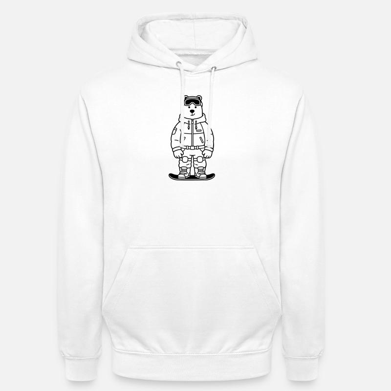 Bear Snowboarder - Unisex Hoodie - white