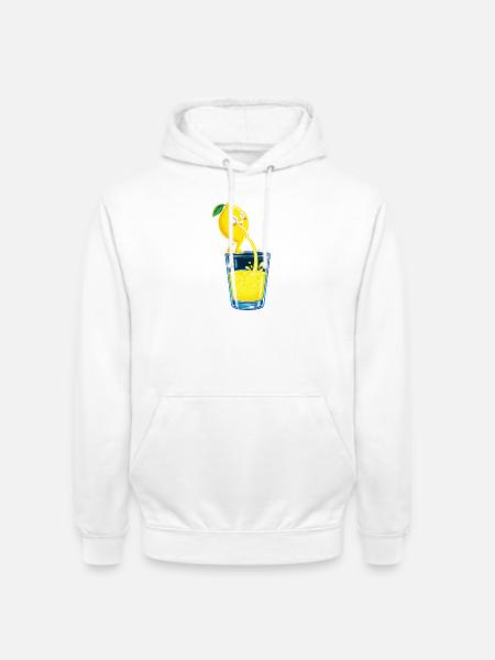 Zitronenheld Spritziges Glasbild - Unisex Hoodie - Weiß