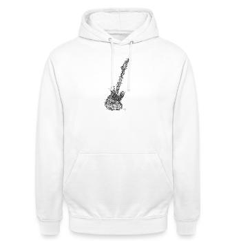 Basse Gribouillage - Sweat-shirt à capuche unisexe - blanc - Devant - AI Model Male 185 dark (185cm) & AI Model Female 172 dark (172cm)