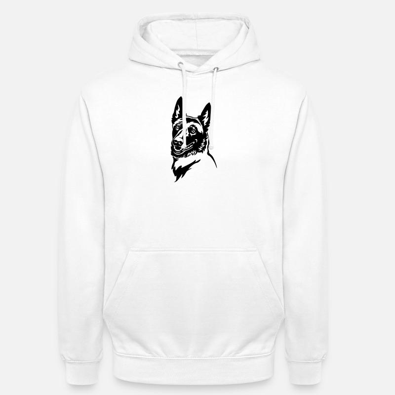 Malinois Kopf - Unisex Hoodie - Weiß