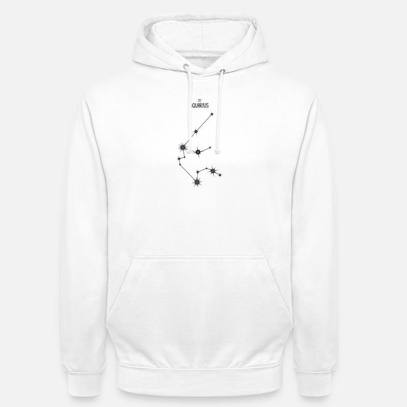 Wassermann Sternzeichen Sternbild Schwarz & Grau - Unisex Hoodie - Weiß