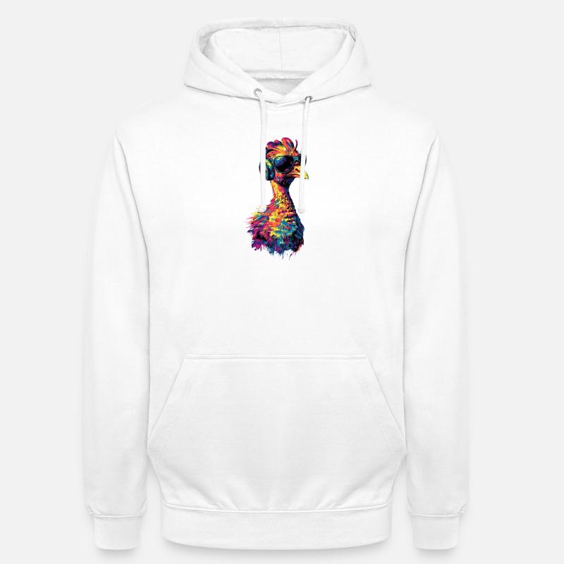 Dinde Poules Oiseaux Dinde - Sweat-shirt à capuche unisexe - blanc