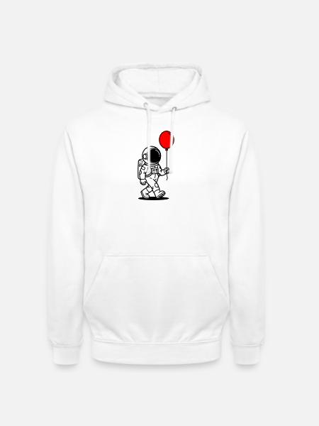 Astronaut with balloon - Unisex Hoodie - white