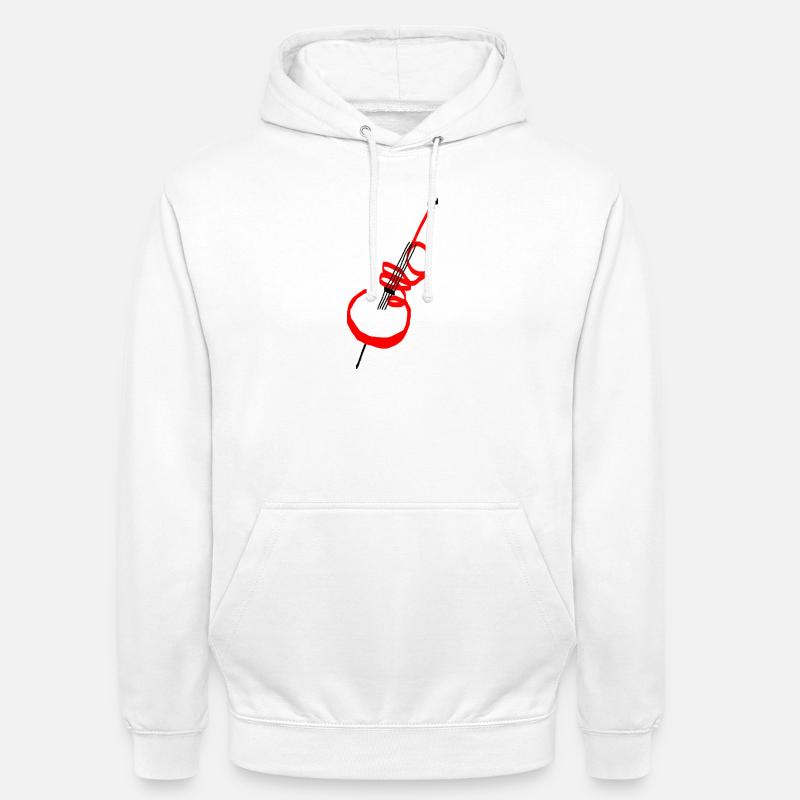 Lettrage violoncelle rouge - Sweat-shirt à capuche unisexe - blanc