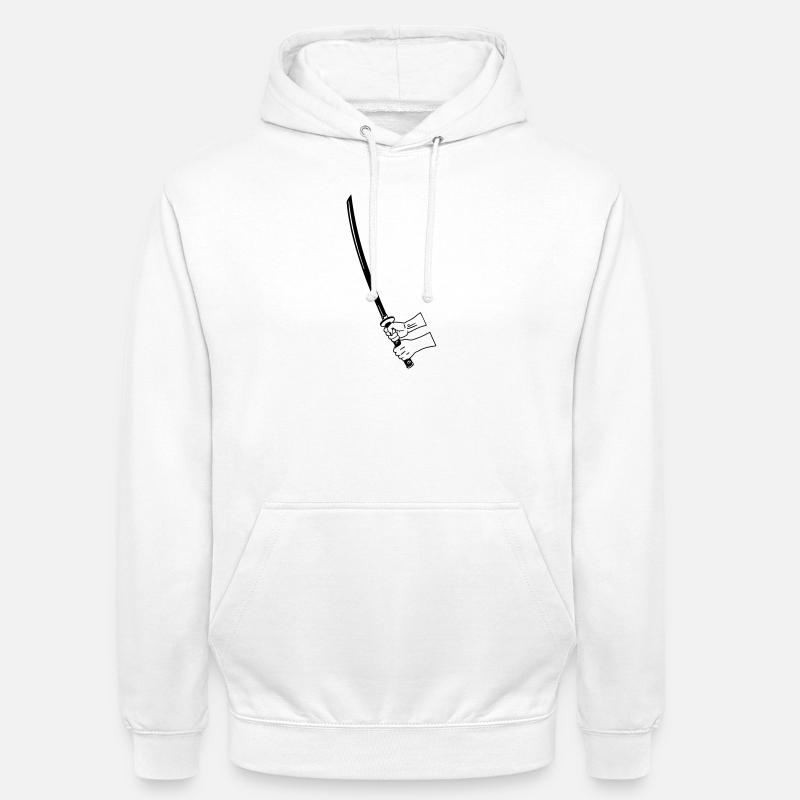 Samurai Busihdo Katana mit zwei Händen - Unisex Hoodie - Weiß