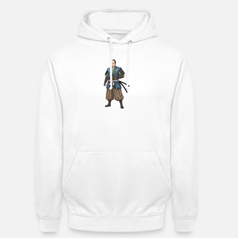 Samouraï Edo en veste bleue - Sweat-shirt à capuche unisexe - blanc