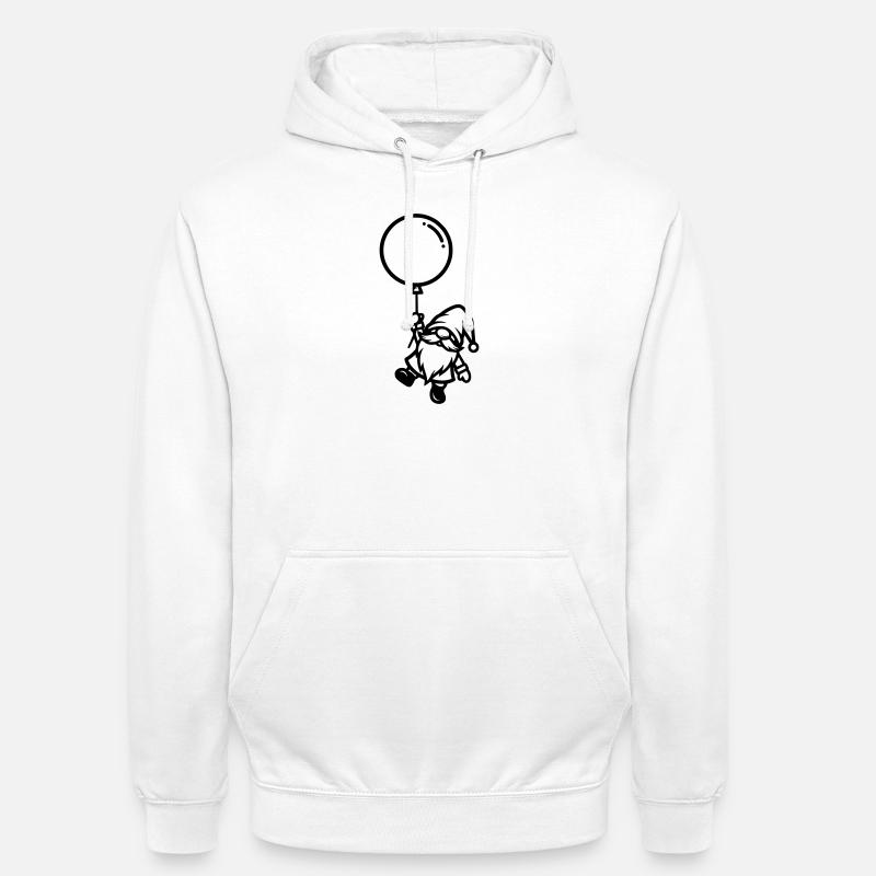 Gnome avec silhouette de ballon - Sweat-shirt à capuche unisexe - blanc