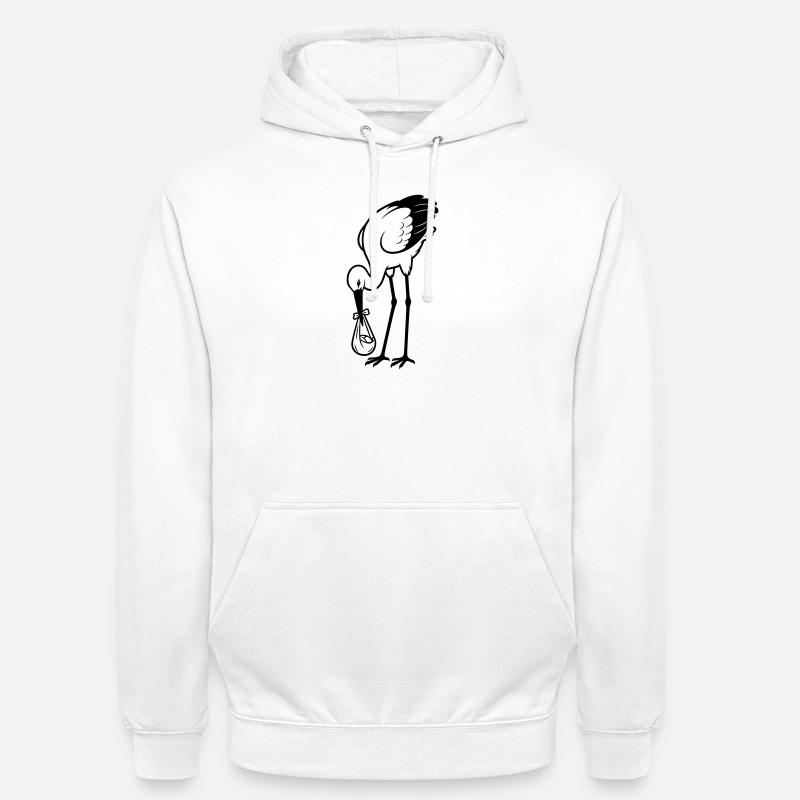 Bébé cigogne - Sweat-shirt à capuche unisexe - blanc