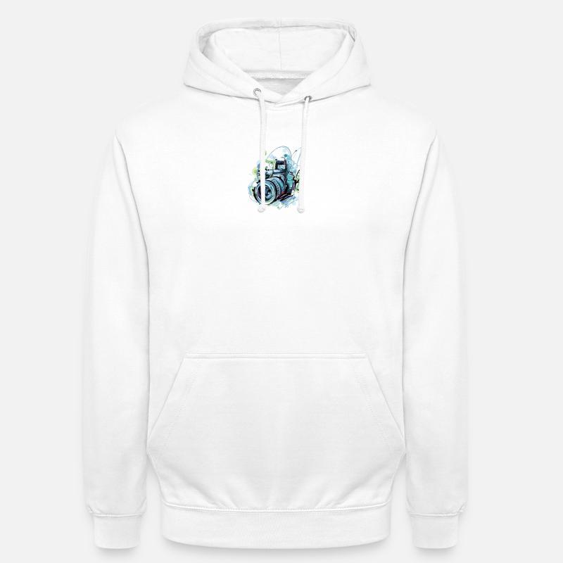 Caméra en éclats urbains - Sweat-shirt à capuche unisexe - blanc