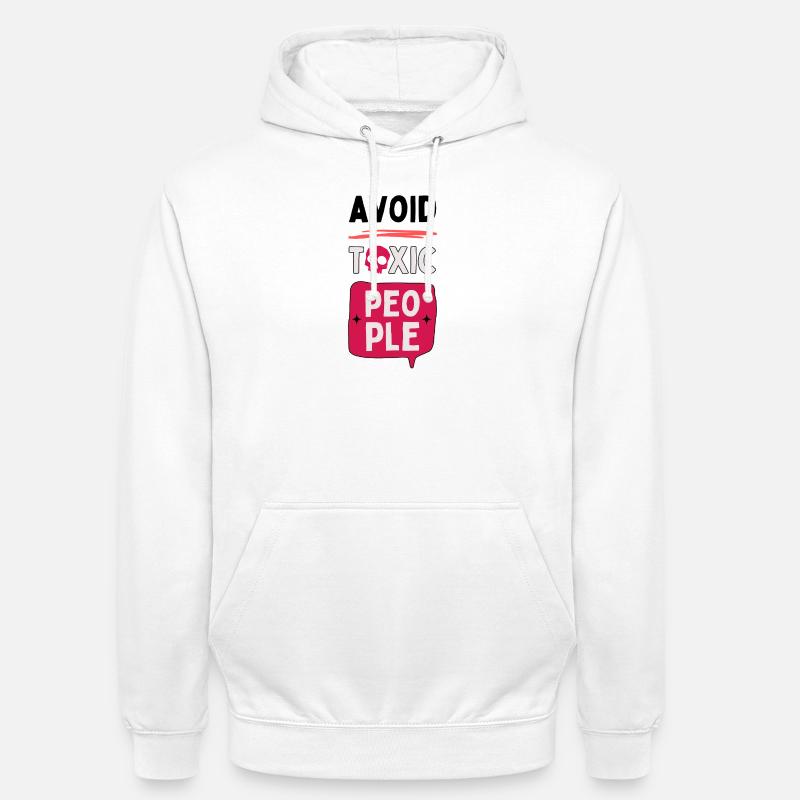 Avoid toxic people - skull - Unisex Hoodie - white