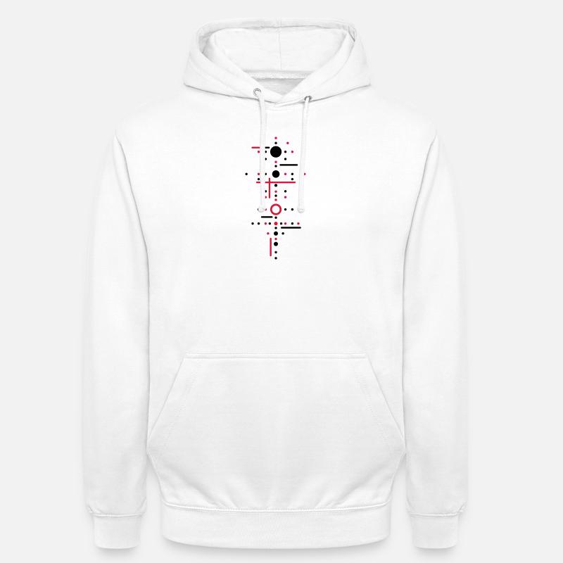 Points et lignes - Sweat-shirt à capuche unisexe - blanc
