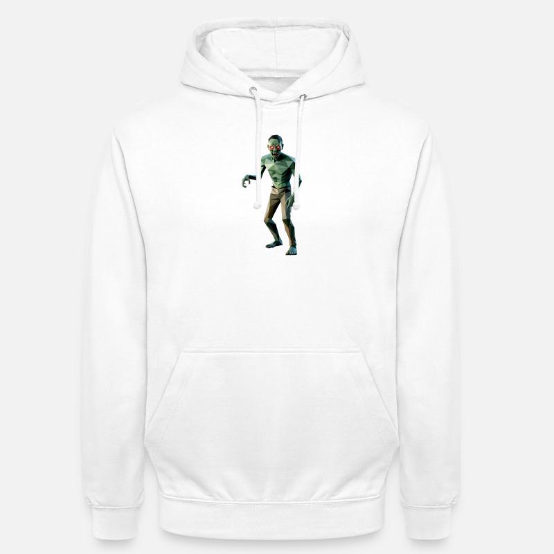 Zombie - Cool Low Poly Logo - Sweat-shirt à capuche unisexe - blanc