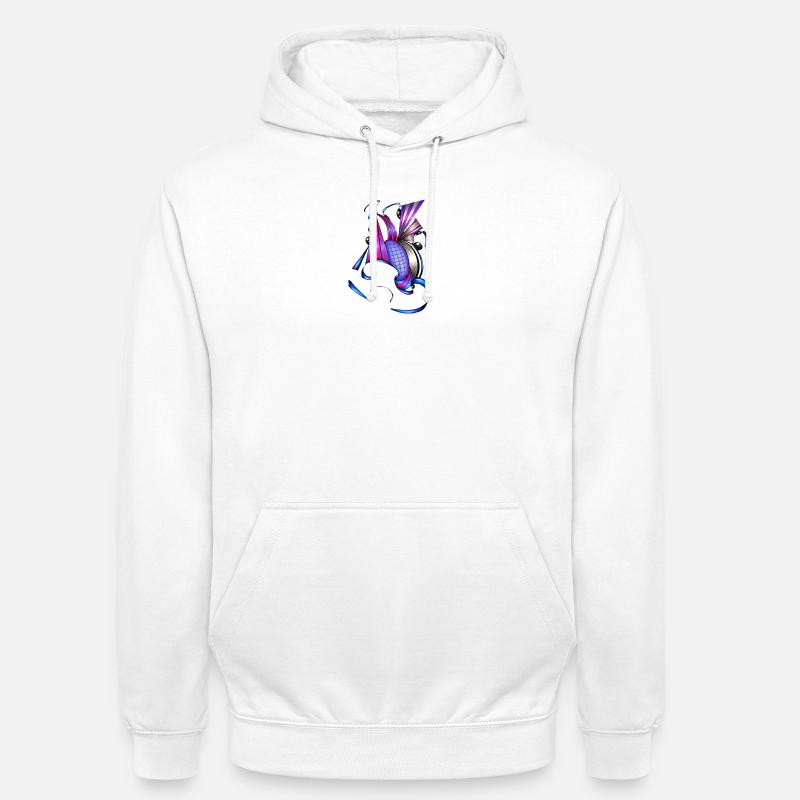 Farbige Spiral- und Fächerkunst - Unisex Hoodie - Weiß