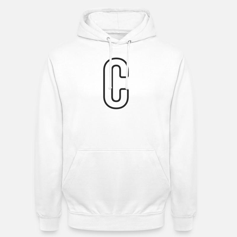 Buchstabe C Typodesign - Unisex Hoodie - Weiß