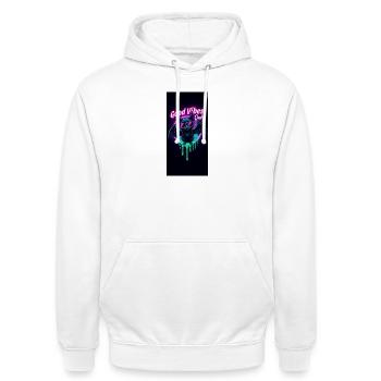 Neon Bat - Unisex Hoodie - Weiß - Vorne - AI Model Male 185 dark (185cm) & AI Model Female 172 dark (172cm)