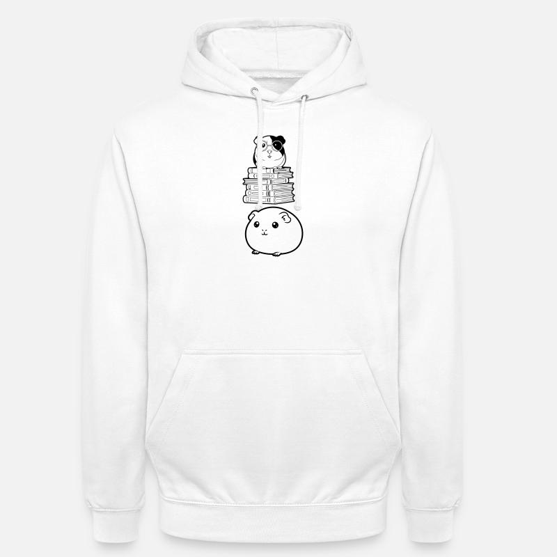 Nerd des livres cochons d’Inde, - Sweat-shirt à capuche unisexe - blanc