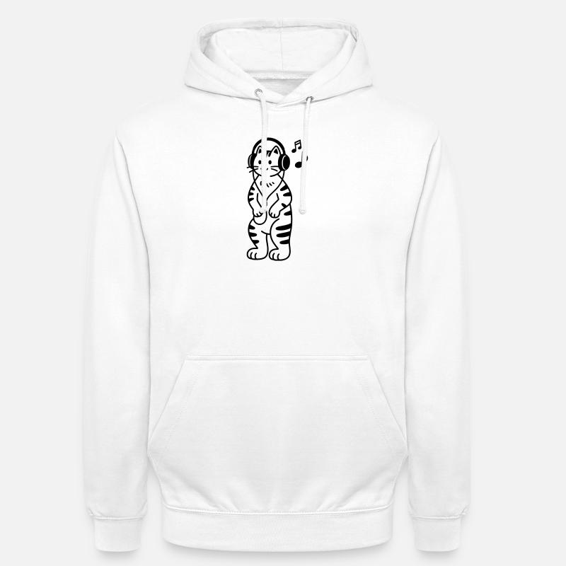 Musique de chat - Sweat-shirt à capuche unisexe - blanc