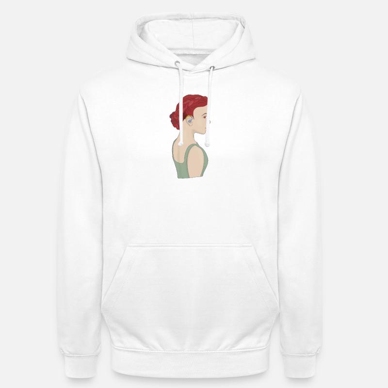 Fille utilisant une aide auditive - Sweat-shirt à capuche unisexe - blanc