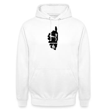 Voilier Corse Ile Voilier Corse France - Sweat-shirt à capuche unisexe - blanc - Devant - AI Model Male 185 dark (185cm) & AI Model Female 172 dark (172cm)