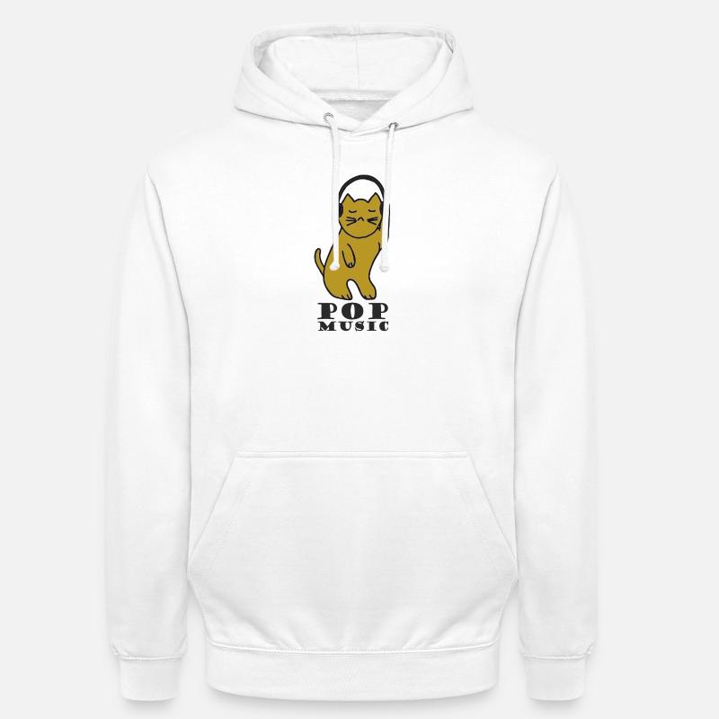 Katzen DJ mit Kopfhörern - Unisex Hoodie - Weiß
