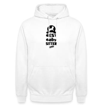 Best Babysitter Baby Familie Job Geschenk - Unisex Hoodie - Weiß - Vorne - AI Model Male 185 dark (185cm) & AI Model Female 172 dark (172cm)