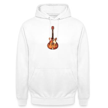 Vintage E-Gitarre Illustration - Unisex Hoodie - Weiß - Vorne - AI Model Male 185 dark (185cm) & AI Model Female 172 dark (172cm)