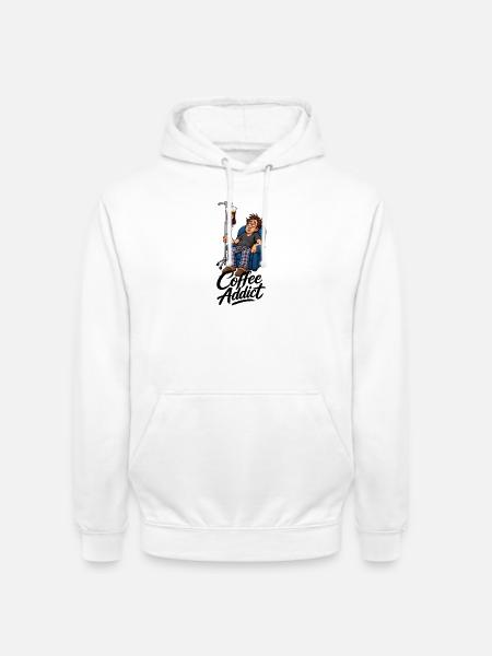 Coffee Addict Kaffeesüchtig - Unisex Hoodie - Weiß