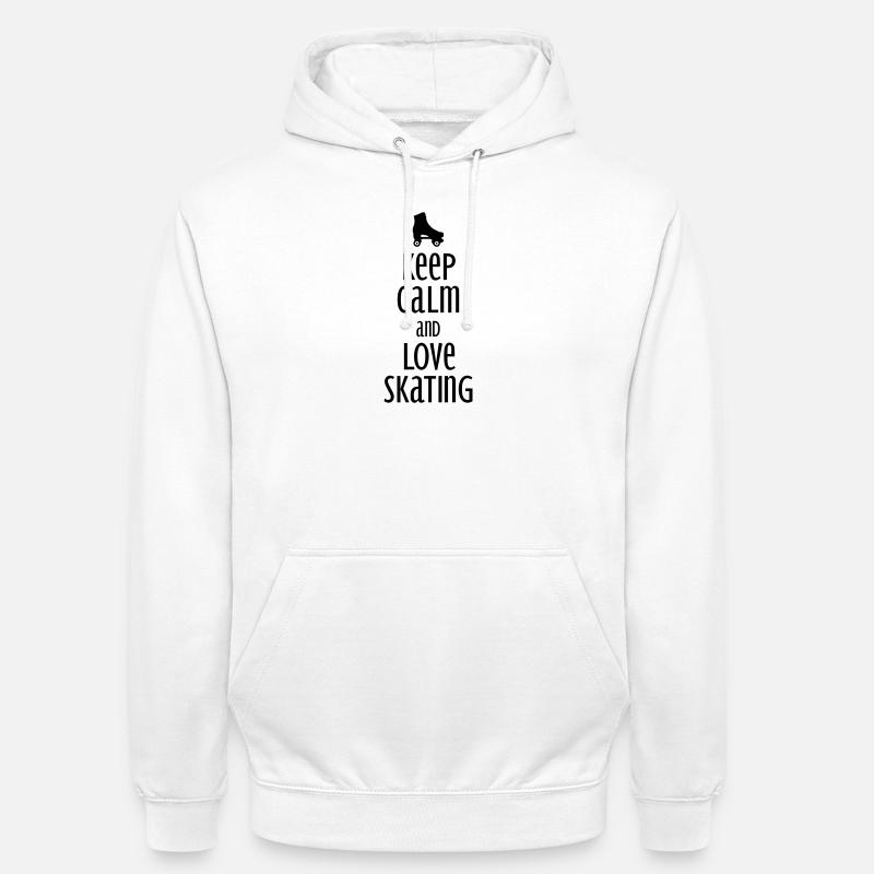 Reste calme et aime patiner - Sweat-shirt à capuche unisexe - blanc