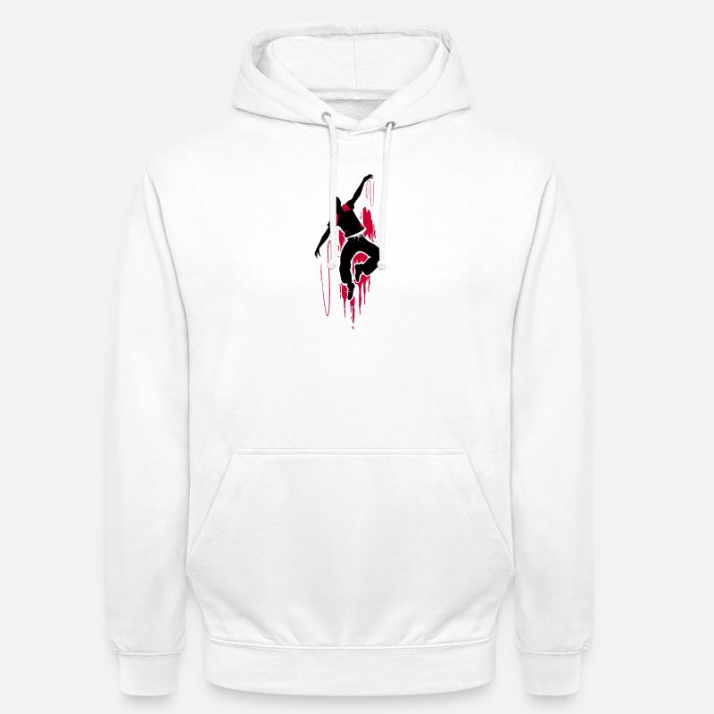 Breakdancer Dancer Silhouette en Rouge Noir - Sweat-shirt à capuche unisexe - blanc
