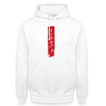 Vertikale Rosen-Pinselkunst - Unisex Hoodie - Weiß - Vorne - AI Model Male 185 dark (185cm) & AI Model Female 172 dark (172cm)