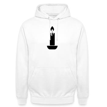 candle - Unisex Hoodie - white - Front - AI Model Male 185 dark (185cm) & AI Model Female 172 dark (172cm)