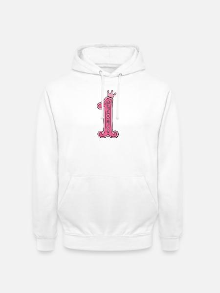 Pinkes Kronen-1 Design - Unisex Hoodie - Weiß