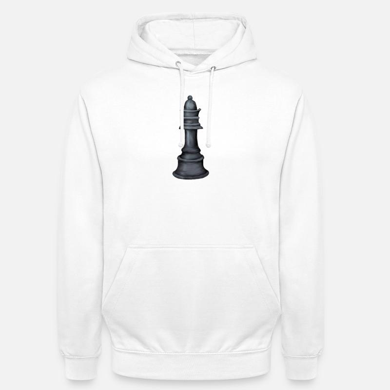 Échiquier en niveaux de gris Pièce d’art Impression d’art - Sweat-shirt à capuche unisexe - blanc