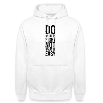 Faites ce qui est juste, pas ce qui est facile - Sweat-shirt à capuche unisexe - blanc - Devant - AI Model Male 185 dark (185cm) & AI Model Female 172 dark (172cm)