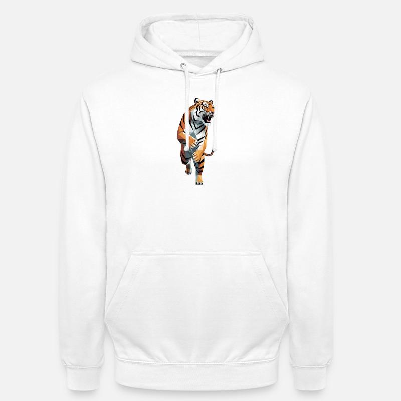 Tiger - Cool Low Poly Logo - Sweat-shirt à capuche unisexe - blanc