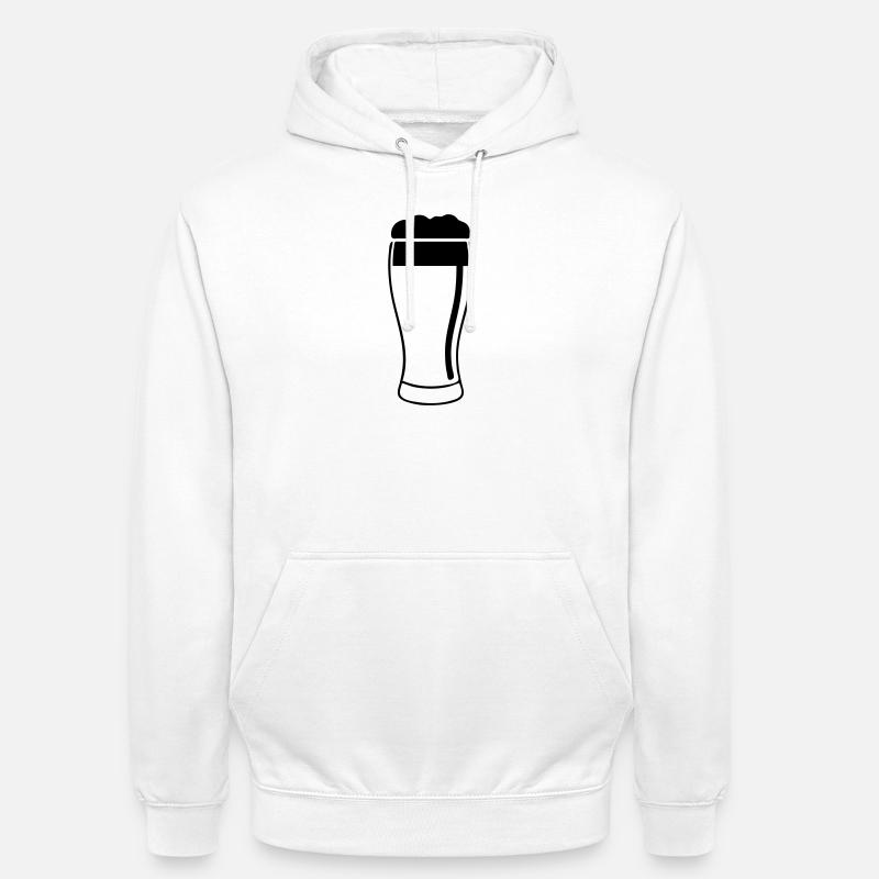 Bierglas mit üppigem Schaum - Unisex Hoodie - Weiß
