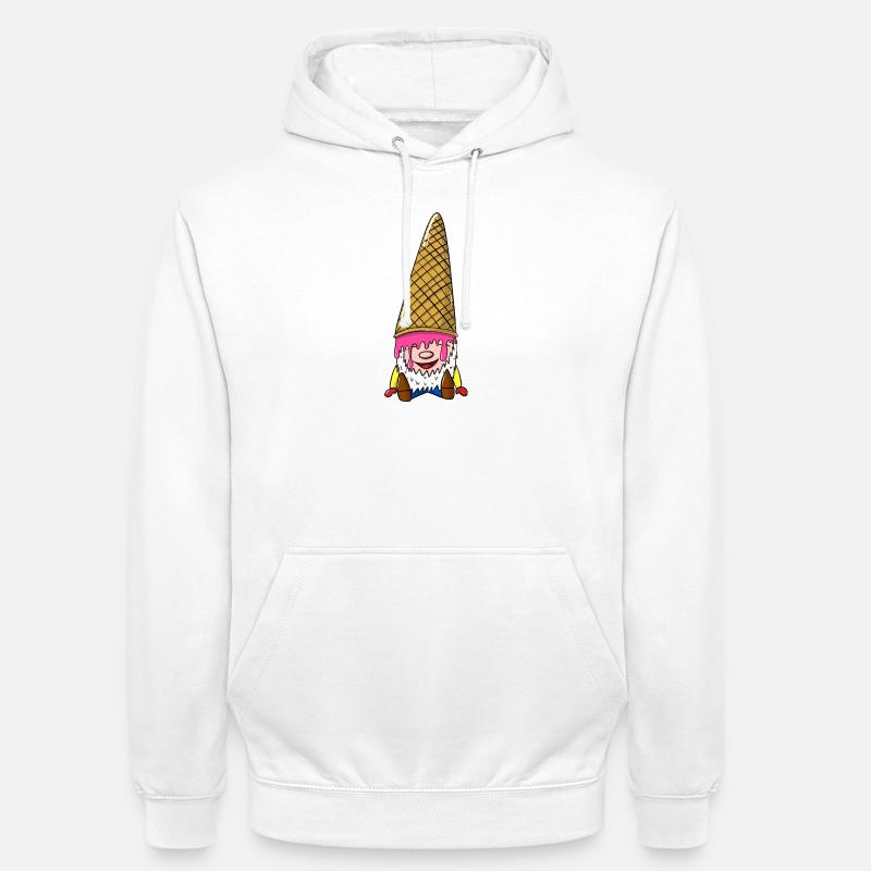 Zwerg mit Eiswaffel - Wichtel mit Eis - Unisex Hoodie - white