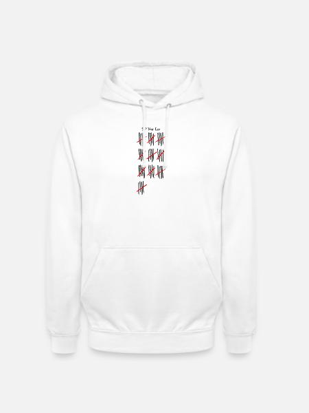 Abstract Red and Black Line Art - Unisex Hoodie - white