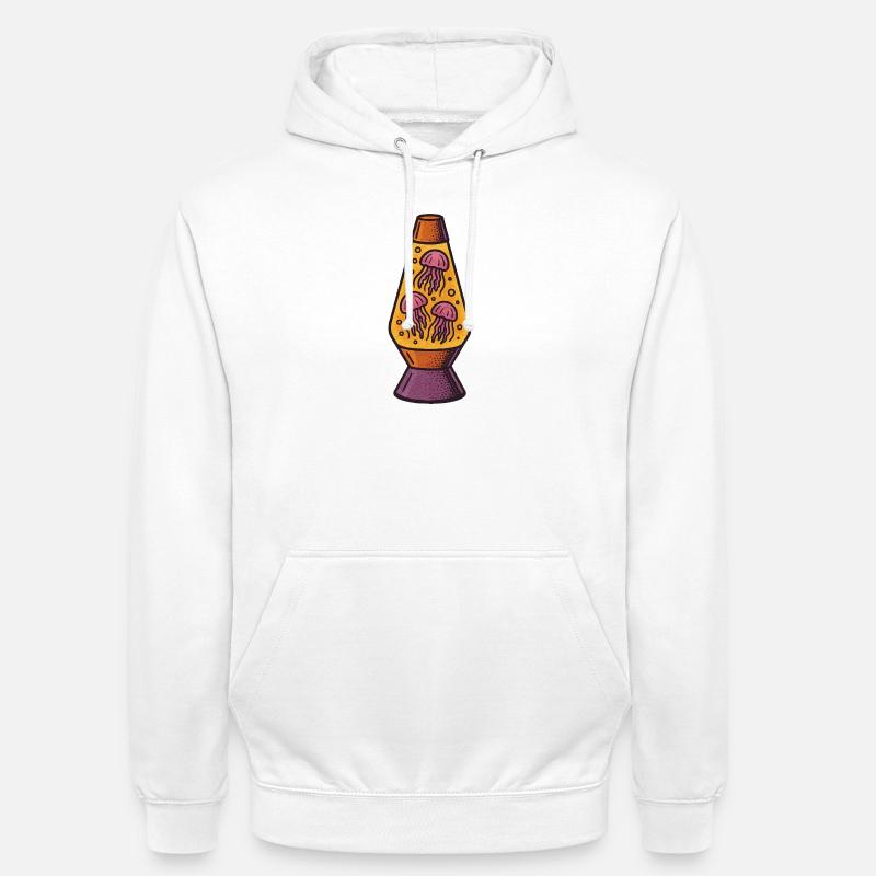 Effet lampe à lave méduse néon - Sweat-shirt à capuche unisexe - blanc