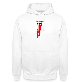OCR Grip – Hanging Bars Design - Unisex Hoodie - white - Front - AI Model Male 185 dark (185cm) & AI Model Female 172 dark (172cm)