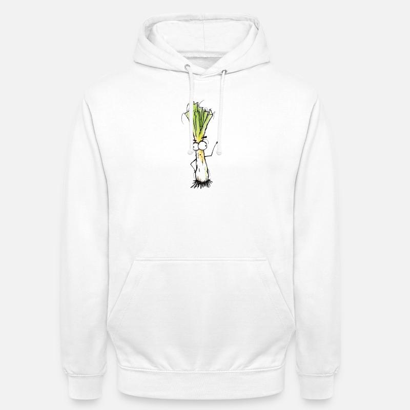 Poireau - Sweat-shirt à capuche unisexe - blanc