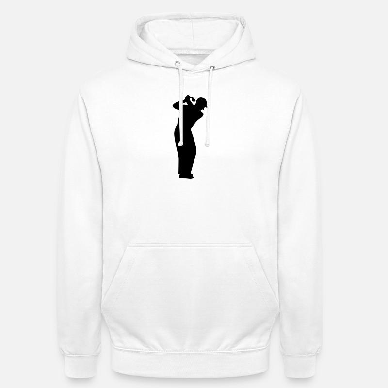 Golfer beim Abschlag - Unisex Hoodie - Weiß