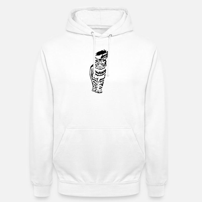 Chat domestique - Chat - Sweat-shirt à capuche unisexe - blanc