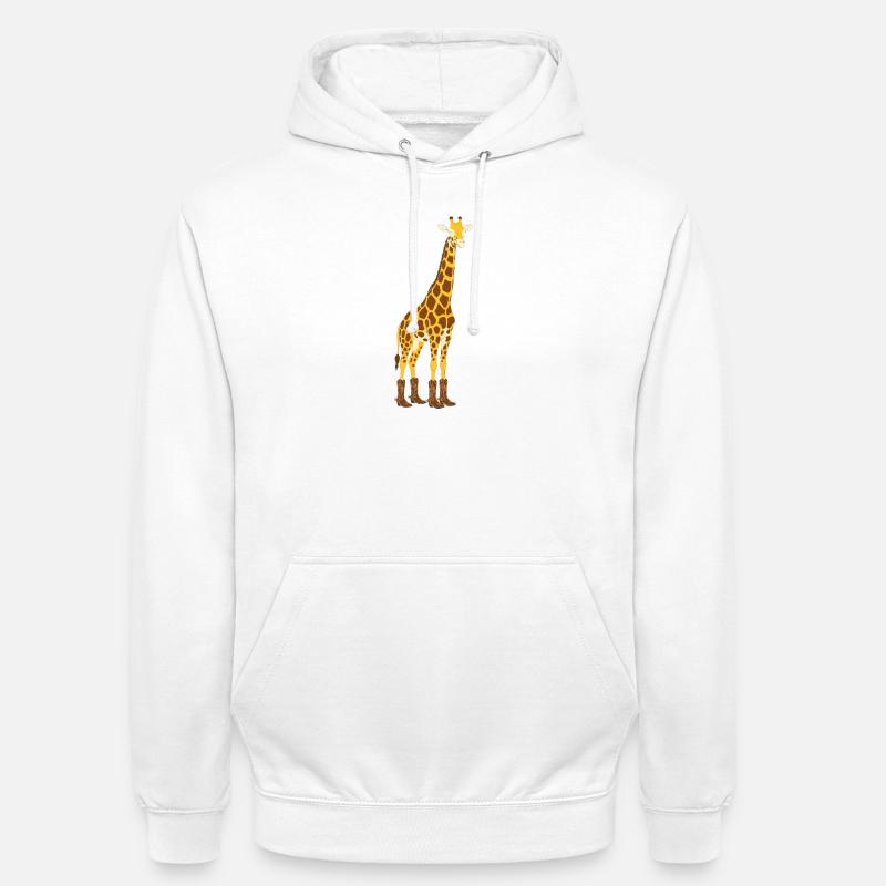 Girafe avec une déclaration de botte - Sweat-shirt à capuche unisexe - blanc