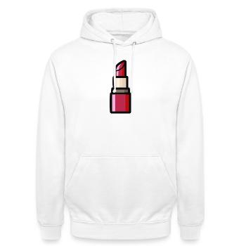 Lippenstift Illustration - Unisex Hoodie - Weiß - Vorne - AI Model Male 185 dark (185cm) & AI Model Female 172 dark (172cm)