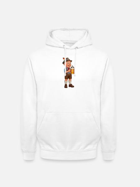 Oktober-Partyjunge mit Bierkrug - Unisex Hoodie - Weiß