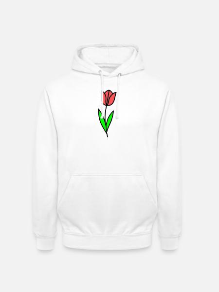 Bande dessinée Tulip Fleur - Sweat-shirt à capuche unisexe - blanc