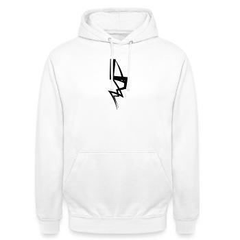 Blitz - Unisex Hoodie - Weiß - Vorne - AI Model Male 185 dark (185cm) & AI Model Female 172 dark (172cm)