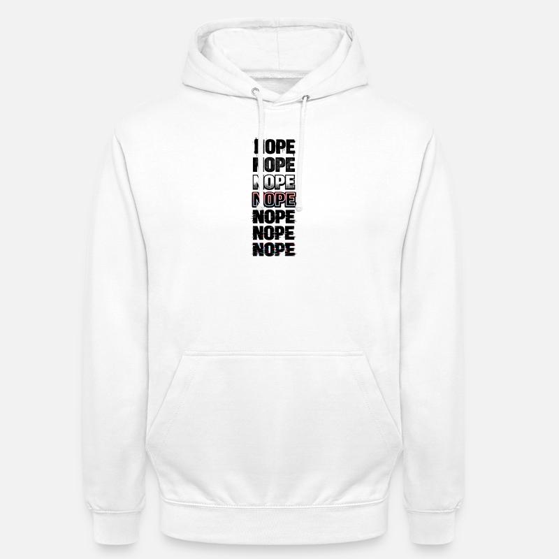 Nope Neon Glitch Text Stack - Unisex Hoodie - white